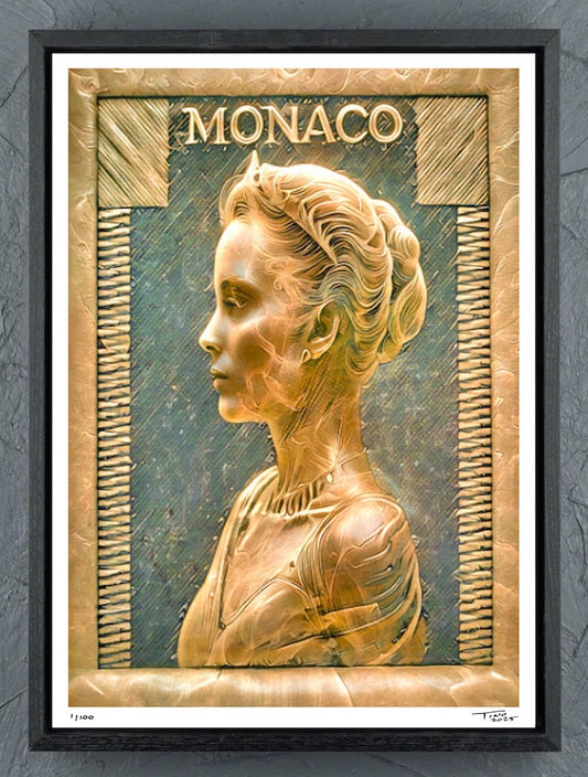 The Monaco Grace Kelly Mystique Artwork - Gold