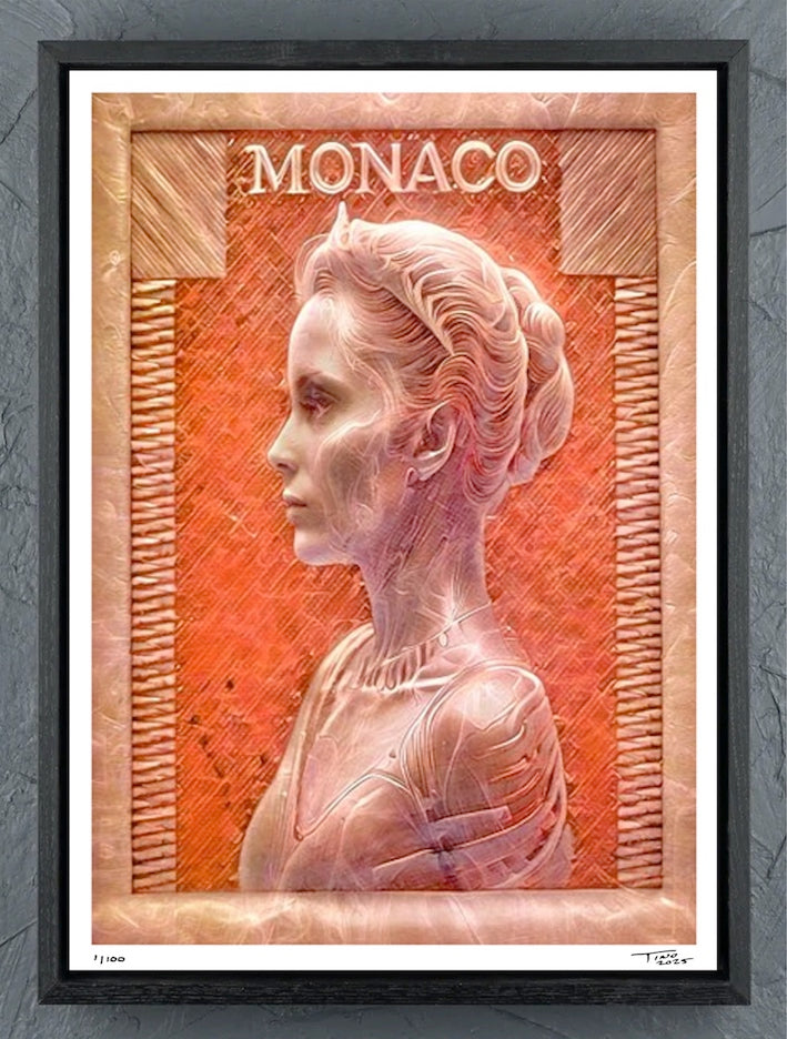 The Monaco Grace Kelly Mystique Artwork - Peach