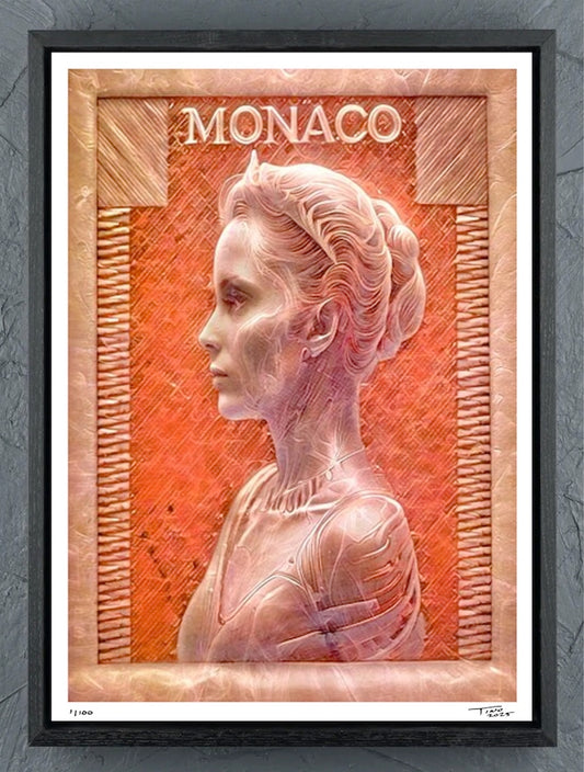 The Monaco Grace Kelly Mystique Artwork - Peach