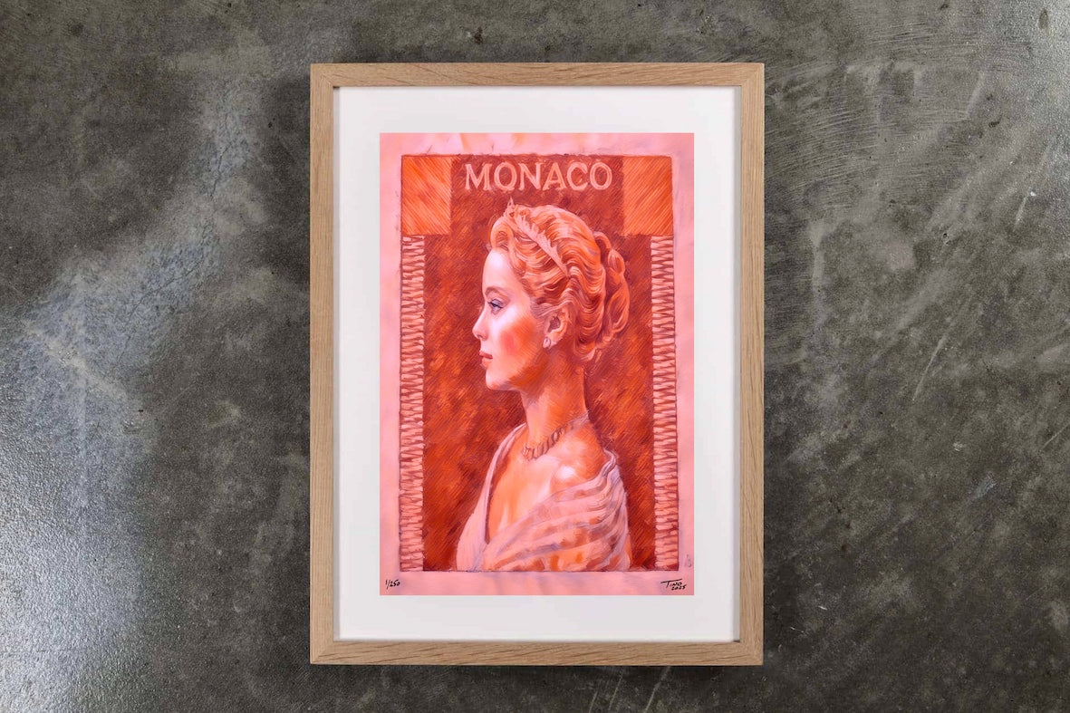 Monaco Grace Kelly 1957 Pastel Artwork - Rose neutre