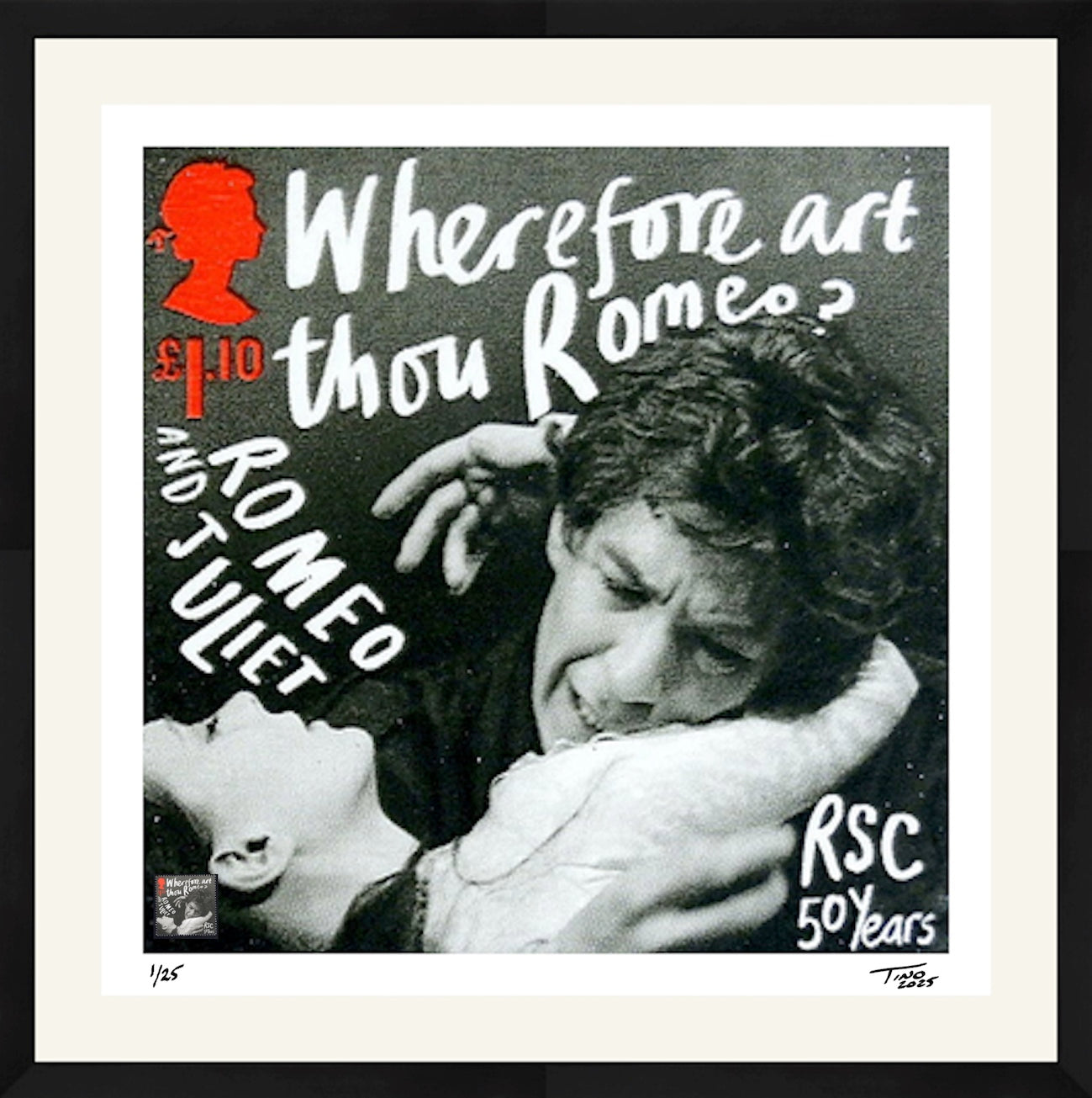 The Shakespeare Plays Artwork with Mint Stamp - Romeo and Juliet
