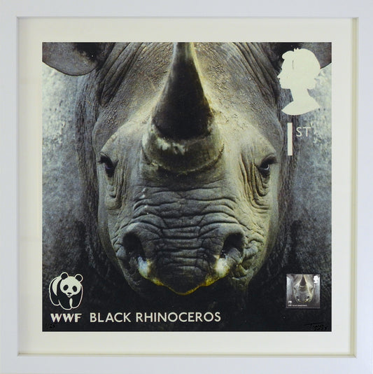 The 2011 WWF Artwork with Mint Stamp - Black Rhinoceros