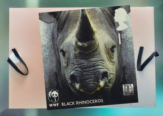 The 2011 WWF Artwork with Mint Stamp - Black Rhinoceros