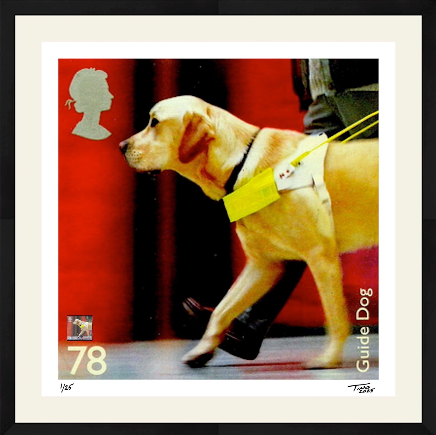 The Working Dogs Artwork with Mint Stamp - Guide Dog