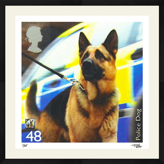The Working Dogs Artwork with Mint Stamp - Police Dog