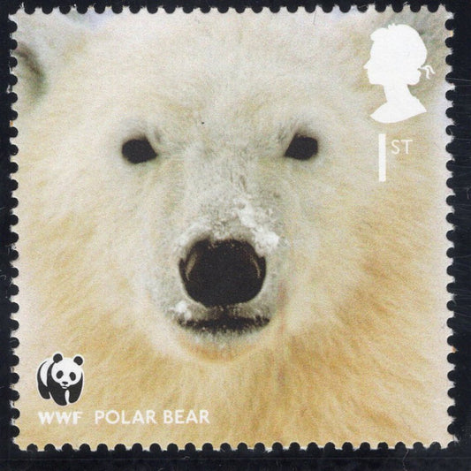The Protecting Endangered Species Pastel Artwork with Mint Stamp - Polar Bear